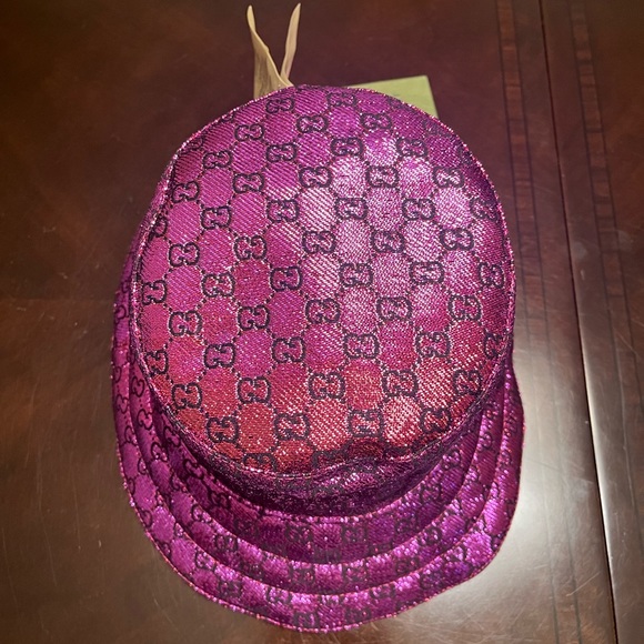 New Gucci GG Supreme Logo Floral Double Sided Bucket Hat - Picture 3 of 15